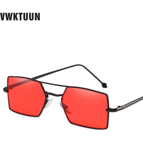 VWKTUUN Vintage Sunglasses Women Men Luxury Square Sun Glasses Retro Points Small Red ladies Sunglass Male Eyewear oculos