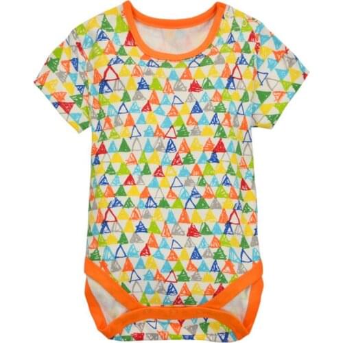 Y439 Summer hand-painted series of boys and girls baby cotton short-sleeved triangle pattern triangle clothes baby Bodysuits