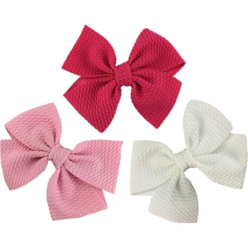 10pcs/lot 4'' Seersucker Waffle Bow Knot With/without Clip 10cm Hair Bow Kids Hairpin Headband Accessories HDJ160