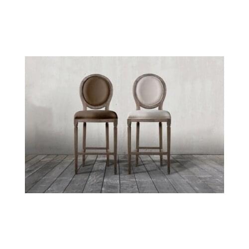 Chinafurniture Customized American Country Distressed Retro Bar Chairs Bar and Restaurant High Chairs