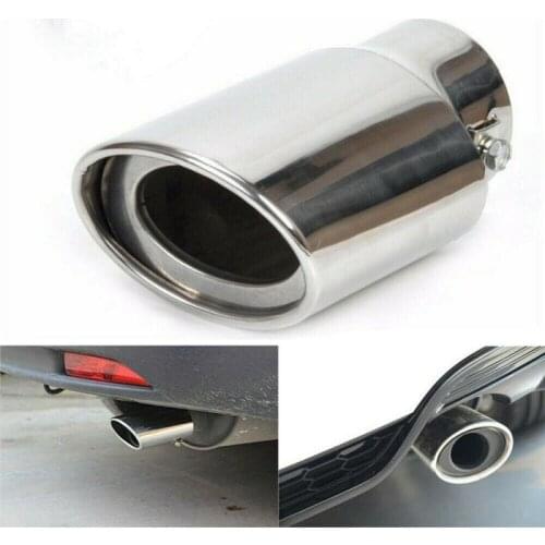 1pc/2pcs Car Exhaust Pipe Chrome Car Stainless Steel Rear Exhaust Pipe Tail Muffler Tip Round Accessories Car Exhaust Tail Pipe