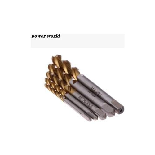 5pcs M3 M4 M5 M6 M8 Hex Shank Drill Bit HSS Metric Screw Thread Tap Taper & Drill Bits Metric Composite Tap Drills