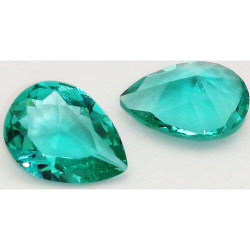 50pcs/Lot 2x3mm-13x18mm Pear Cut Loose Light Green 6x8mm 8x10mm Glass Gems Stone Synthetic Beads