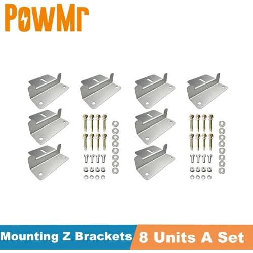 8 Units A Set PowMr Solar Mounting Z Brackets Aluminum Corrosion-free Construction For Panels Mounting RV Boat Off Grid Roof