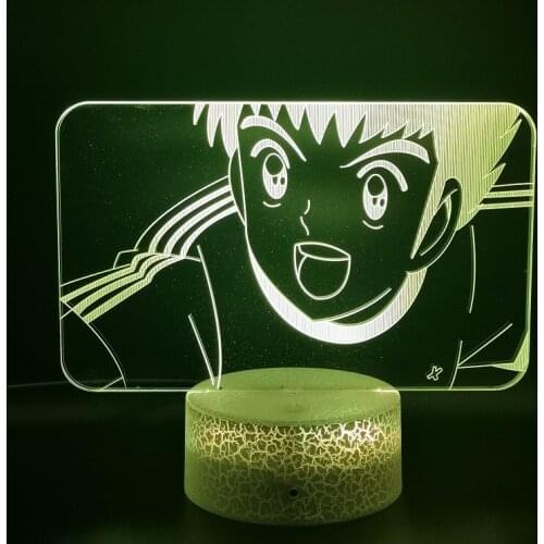 Anime LED Night Light Galaxy Ozora Tsubasa Figure 3D Desk Lamp for Football Fans Kids Gift Atmosphere Nightlight Captain Tsubasa