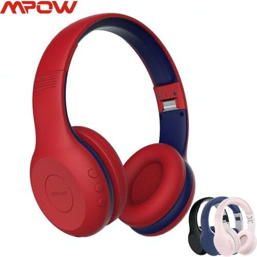 Mpow CH6 Plus Bluetooth Kids Headphones V5.0 Wireless Headset 95dB Limited With Mic 15h Playtime For Online Study PC Pad Phones