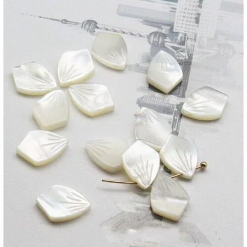 5pcs Natural Peach Heart Peony Shell Flower Loose Beads Fashion Jewelry Making Handmade DIY Necklace Earring Hairpin Accessories
