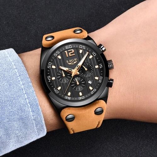 LIGE Sports Mens Watches Casual Military Chronograph Quartz Man Outdoor Big Dial Waterproof Watch Army Male Clock Relojes Hombre