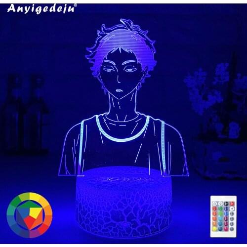 Haikyuu Keiji Akaashi Led Night Light Lamp for Bedroom Decor Nightlight Kids Child Birthday Gift Haikyu Akaashi 3d Lamp