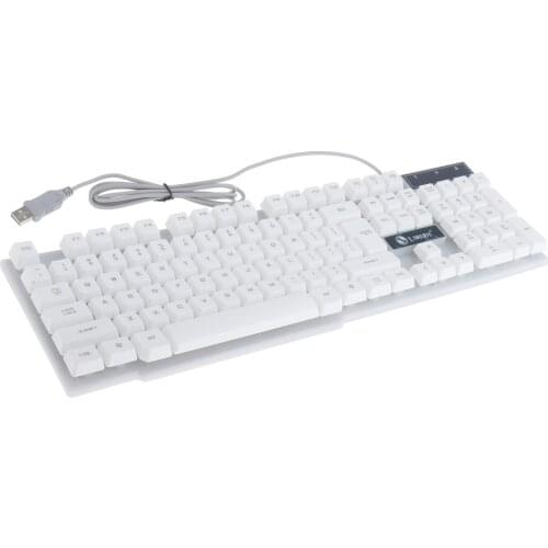 Gaming Optical Wired USB Keyboard Mouse Set for Computer Desktop, 104 Keys, Comfortable, Quiet, and Accurate