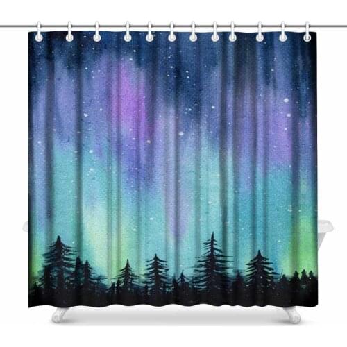 Aplysia Aurora Polaris Borealis Art Decor Shower Curtain Set 72 x 72 Inches