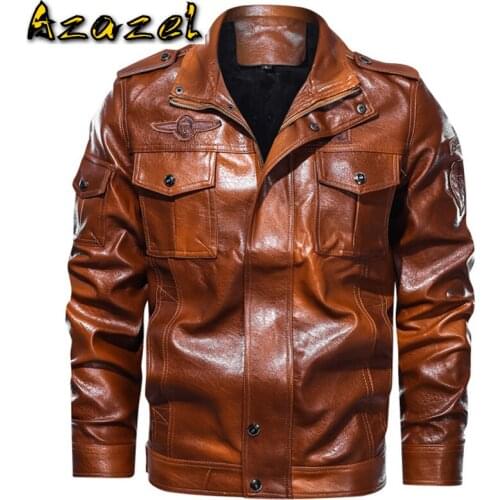 Mens Bomber Leather Coat and jackets Plus Size 5XL Fashion Motorcycle Jackets Overcoat for Man Flight Leather Coat Streetwear
