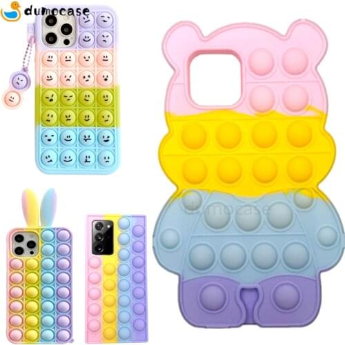 Relieve Stress Phone Case for Xiaomi Redmi Note 10 9 8 Pro Mi 11 10 9 8 Poco M3 F3 X3 Pro Pop Fidget Push Bubble Toys Soft Cover