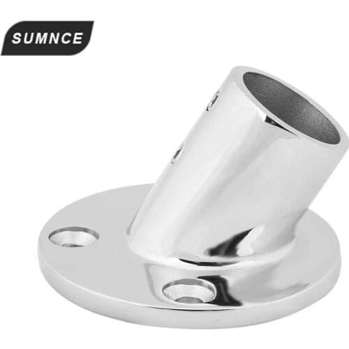 Stainless Steel Hand Rail Fittings 60 Degree 32mm Round Base Tube Base For Boat Marine Yachts