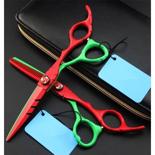 New professional japan 440c 6 inch hair scissors set cutting barber makas haircut scissor thinning shears hairdressing scissors