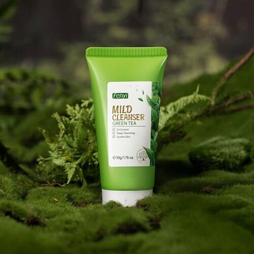 Green Tea Facial Cleanser Deep Cleansing Oil Control Soothe Skin Improve Dull Brighten Skin Care Beauty Cleaning Products 50g