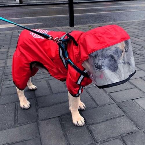 Dog Raincoat Pet Waterproof Detachable Rain Jacket Dogs Water Resistant Clothes for Dogs fashion Patterns Pet Coat for Rainy Day