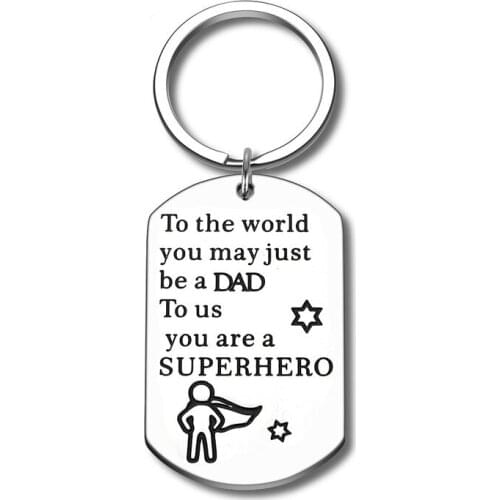 Dad Gifts Keychain for Father Puppy Step Dad from Son Daughter Car Keychains Gift for Dad Birthday Gifts for Father