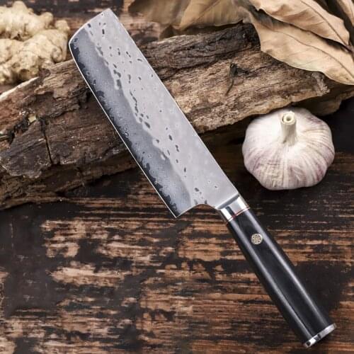 7 Inch Professional Nakiri Japanese Knives 67 Layers 10Cr15CoMoV Damascus Steel Sharp Slicing Cleaver Kitchen Knives Wood Handle