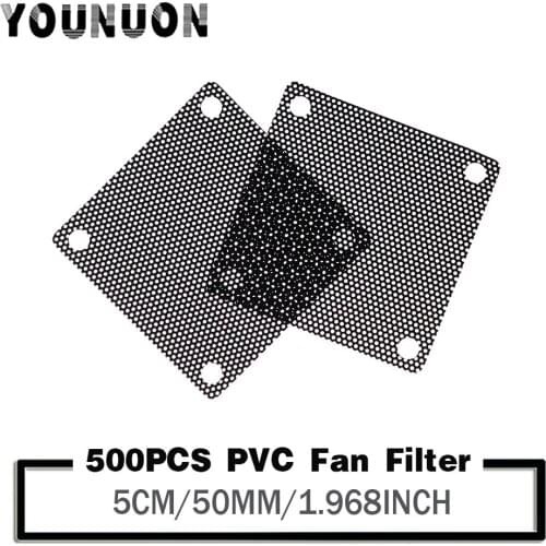500PCS 50mm Cooling Fan PVC Filters 50mm Cooler Fan Case Cover Computer Cooling Fan Filter PVC