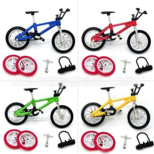 Sale Mini Size Fingerboard Bicycle Toys With Brake Rope Blue Simulation Alloy Finger BMX Bike Best Christmas Gift