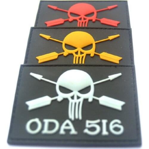 Rubber Patches Loops And Hook ODA 516 Skeleton Patches Cloth Patches