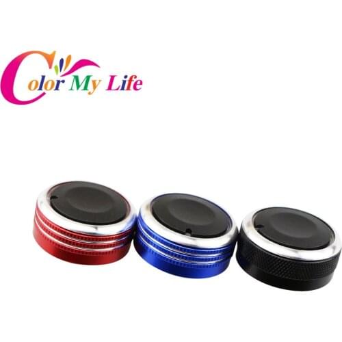 Color My Life 3Pcs/Set ABS Car Air Conditioning Knob Air Conditioner Switch Manually Modified Knobs for BYD F3 F3R Accessories
