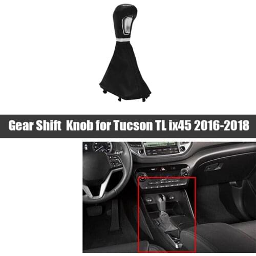 Auto Gear ABS Leather Shift Knob Lever for HYUNDAI Tucson TL Ix45 2016-2018