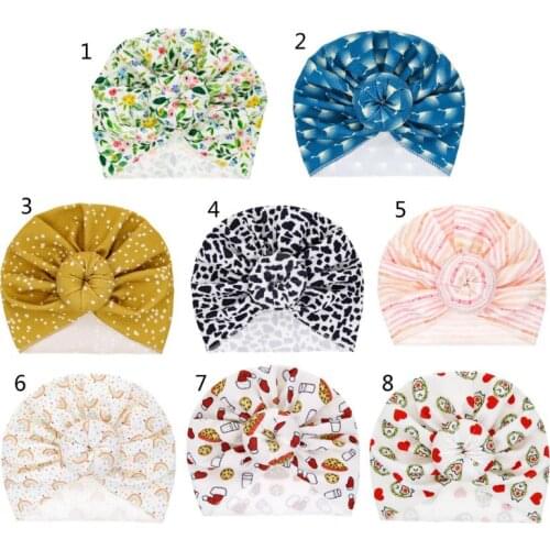 Flower Girls Headband Newborn Infant Baby Turban Soft Beanie Hat Cap Photo Props
