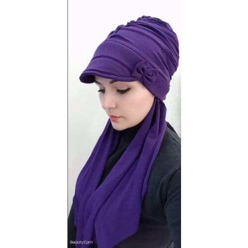 Bow detail hat shawl bathing cap