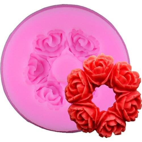 New 6 Roses Flower Silicone Baking Forms Fondant Cake Chocolate Sugar Craft Mold Silicone Tools DIY for Cakes