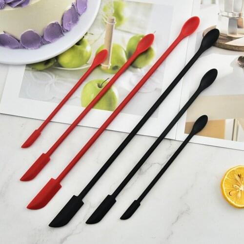 3 Pcs Double Head Mini Silicone Spatula For Thin Jar Makeup Butter Cake Spatula With Spoon Reusable Spatula Set For Kitchen Tool