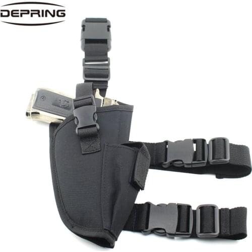 Tactical Right Handed Leg Holster Fully Adjustable Universal Gun Holster with Mag Pouch for Most Medium Large Frame Pistols