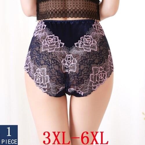 Plus Size Panties Women Briefs Sexy Lace Underwear 3XL 4XL 5XL 6XL High Waist Panty Female Underpanties Lingerie Breathable