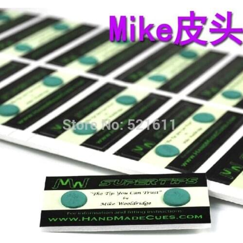 Xmlivet free shipping 2pcs/pack 10mm original MIKE cue tips Wooddridge Super tips in green color Twin handmade snooker tips