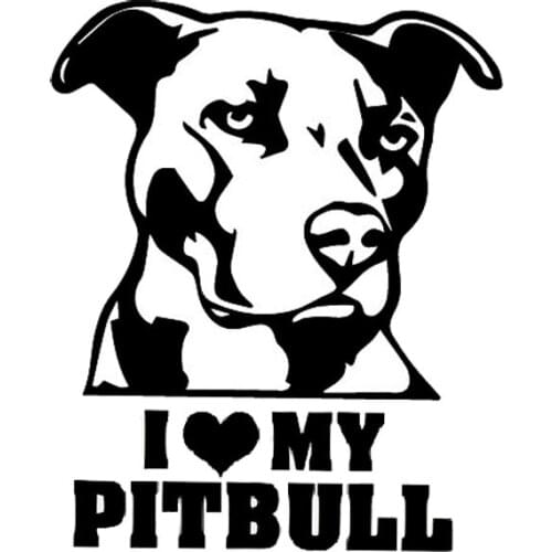 I LOVE MY PITBULL Decorative Personalized Custom Waterproof Reflective Car Stickers Bulldog CT-408