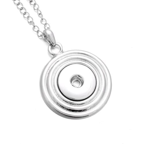 New Snap Jewelry Round Loop Pendant Snap Necklace Fit DIY 18MM Snap Buttons Jewelry For Women