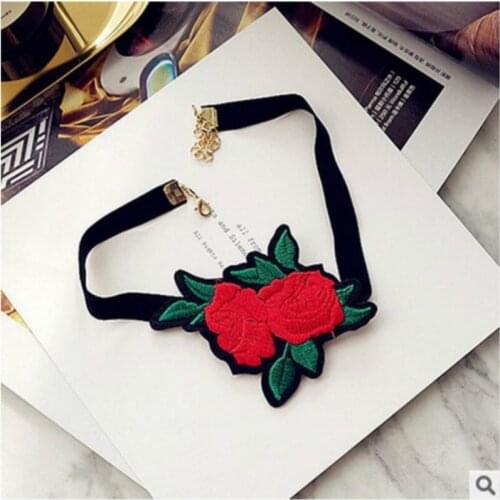 Maxi Bohemian Printed Flower Women black velvet Choker Necklace Femme bijoux collier ras du cou Retro chockers jewelry Mujer