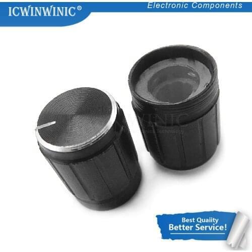 10piece aluminum alloy 13*17mm potentiometer 13*17 knob rotation switch volume control knob black
