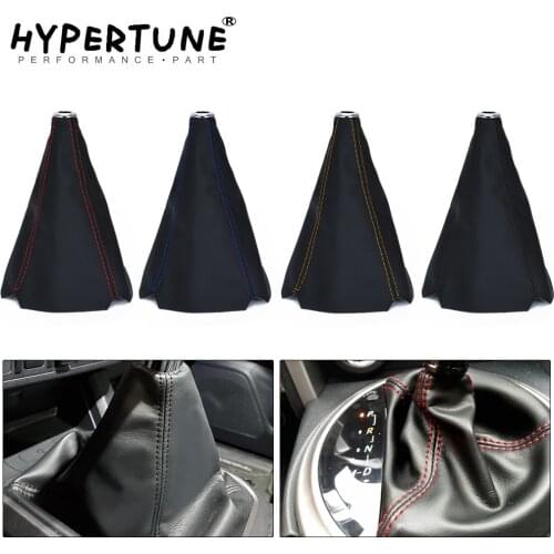 16mm Universal PU Leather Car Gear Shift Collars Carbon Fiber Auto Car Manual Stick Shifter Knob Gear Shift Boot Cover Gaiter