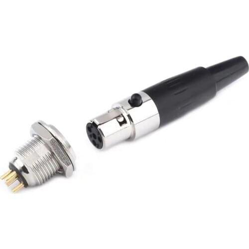 2 Set Small Mini XLR Female Plug + Male Socket 3 4 5 Pin Male Chassis Panel Socket Plug Small XLR Audio Microphone MIC Connector