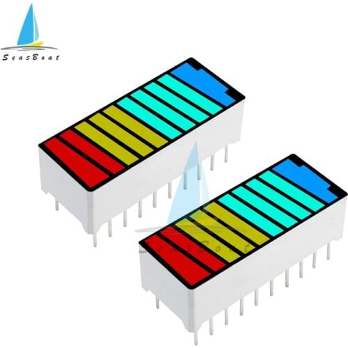 2PCS LED Display Module 10 Segment Bargraph Light Display Module Bar Graph Ultra Bright Red Yellow Green Blue Colors Multi-color