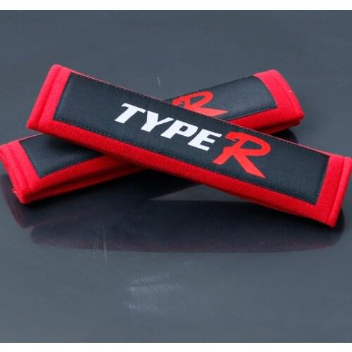 2 x Type R JDM Style Cotton Seat Belt Cover Shoulder Strap Harness Pads for universal car