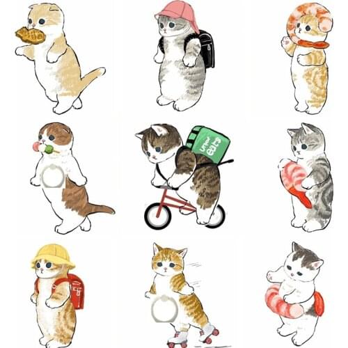 50pcs/lot Mobile Phone Holder Stand Cute Cat Kitty Finger Ring Smartphone Stand Holder For iPhone Acrylic All Smart Phone