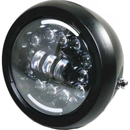 7'' 12v LED Universal Motorcycle High Low Beam Headlight DRL Projector Head Light Lamp Offroad Cruiser Bobber Chopper Touring