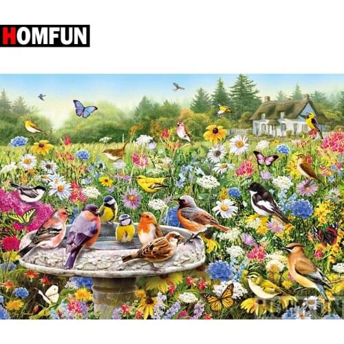 HOMFUN Full Square/Round Drill 5D DIY Diamond Painting "bird" Embroidery Cross Stitch 5D Home A08304