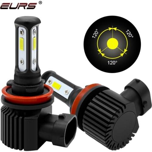 EURS H1 H4 LED H7 H11 Car Headlights H9 HB3 9005 HB4 9006 P13 H16 LED H8 Fog Lamp 6000K Motorcyle Head Lamps Auto Mini LED Bulbs