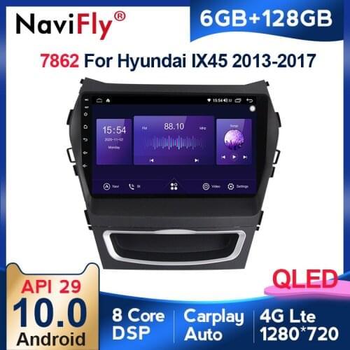 QLED 1280*720 Android 10.0 Car Multimedia Player For Hyundai IX45 Santa Fe 3 2013 - 2016 Radio Navigation GPS 6GB+128GB Carplay