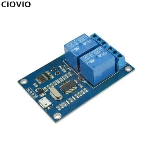 CIOVIO 2 channel 5v relay module relay control board with indicator light relay output usb interface 2 way 5v relay module