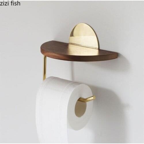 Toilet Paper Towel Rack Wood Paper Roll Holder Tissue Box Paper Holders Napkin Holder Wall-mounted Storage Rack Tissue Holders